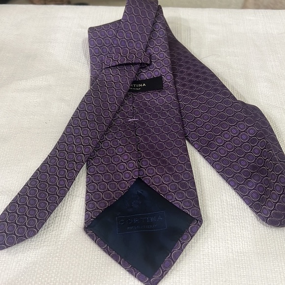 63 CORTINA Purple Silk Tie • Made in Italy - Picture 6 of 6